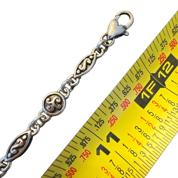 Brighton Heart Charm Bracelet Silver Scrollwork Bohemian Romantic Filigree - Picture 6 of 10